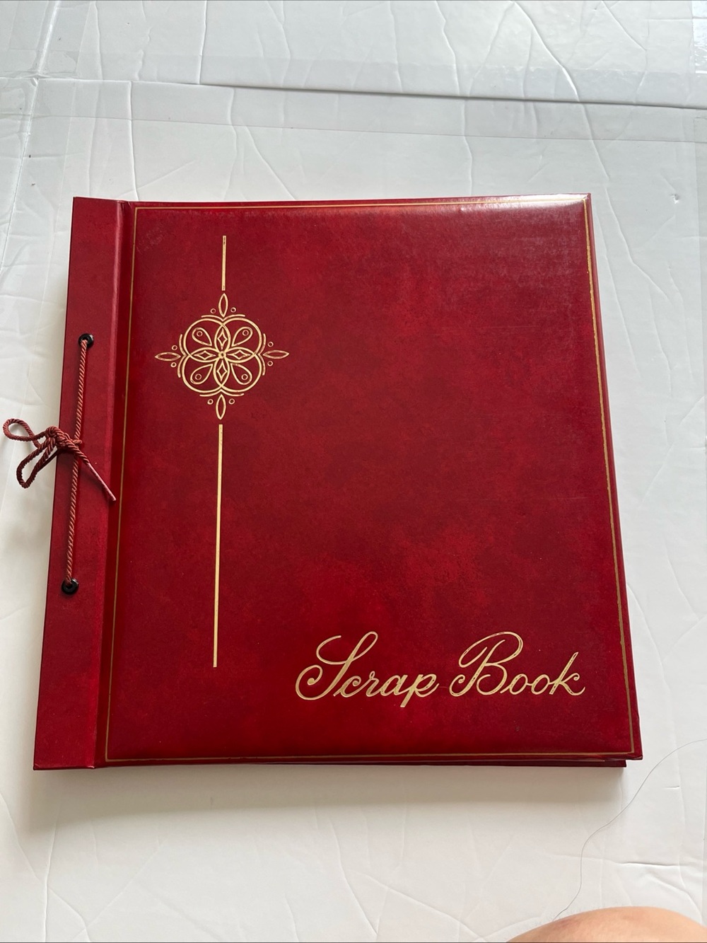Vintage Red Scrap Book with Gold Script unused and rare